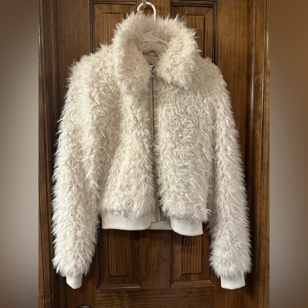 Abercrombie & Fitch faux fur bomber jacket